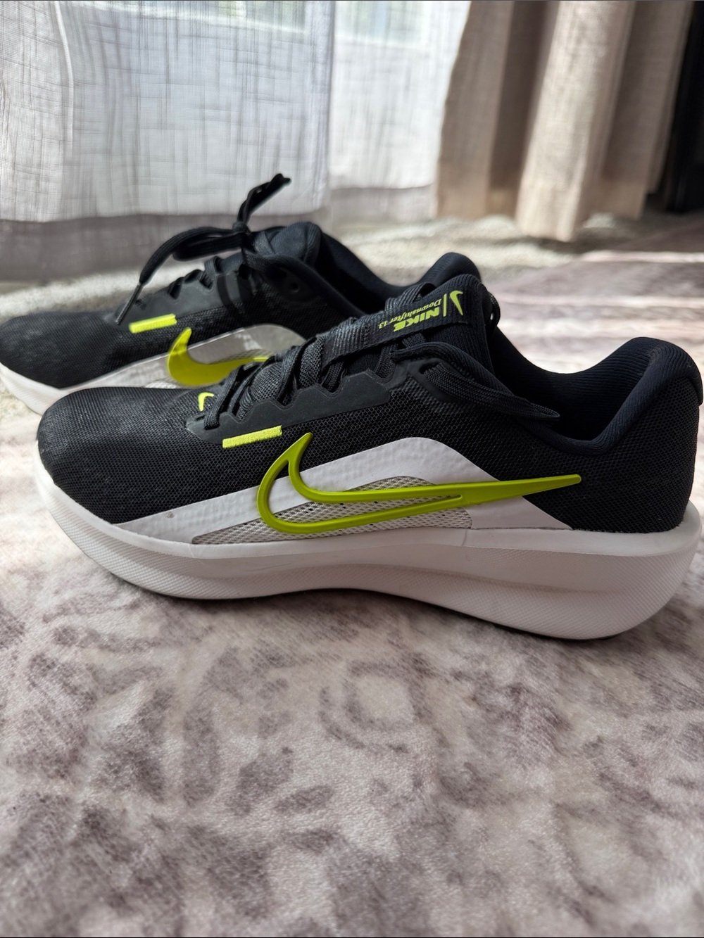 Nike Women's Black White Neon green Athletic Shoes